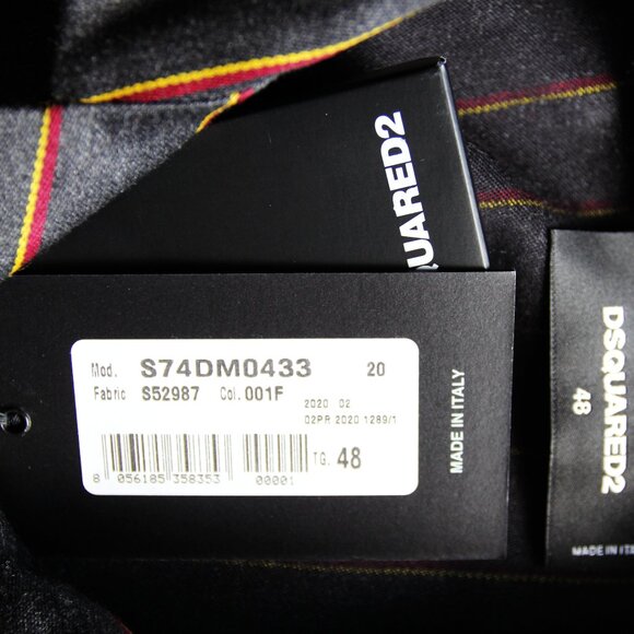 BNWT AW20 DSQUARED2 PREPPY STRIPE PATTERN SHIRT 48 & 52 - Picture 9 of 15